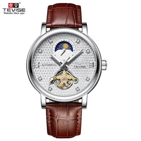 TEVISE – montre-bracelet automatique T612 pour hommes, Phase de lune lumineuse, mécanique, Tourbillon, mode, zegarek meski ► Photo 1/1