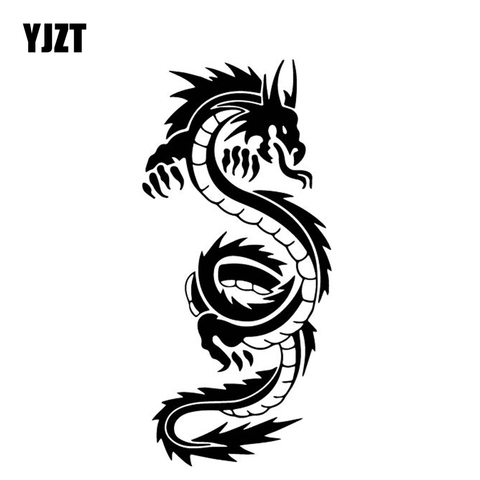 Yzzt-autocollants animaux mythiques en vinyle, autocollants décoratifs en Dragon, noir/argent 8.2, 17.6 x C4-2133 CM, créatif pour coffre de voiture ► Photo 1/6