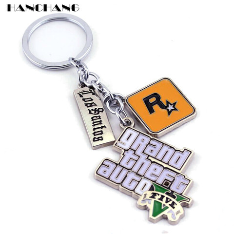 Multi-pendentif porte-clés PS4 Xbox PC porte-clés jeu GTA V Grand vol Auto 5 porte-clés pour Fans porte-clés porte-clés llaveros ► Photo 1/6