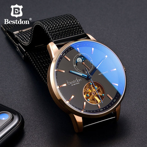 Bestdon-montre mécanique pour hommes, accessoire de luxe, sport, Tourbillon, de marque, à la mode, suisse ► Photo 1/6