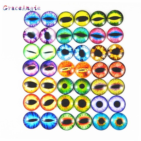 Breloques de chat en verre, ronds, 6MM-30MM, Cabochon en verre, accessoire, Cabochon en verre multicolore, yeux de cheval, artisanat, 10-50 pièces ► Photo 1/6