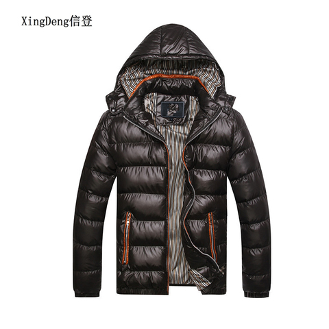 XingDeng hiver mode chaud vestes hommes chapeau détachable couche de finition coton Outwear manteaux à capuche col mince vêtements épais Parkas ► Photo 1/5