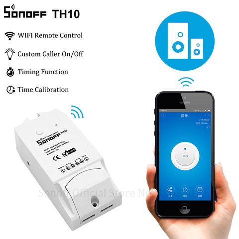 Sonoff TH10 Wi-Fi Smart Switch 10A 2200 W Sans Fil Smart Switch Domotique Modules Avec Capteur De Température Humidité Moniteur ► Photo 1/6