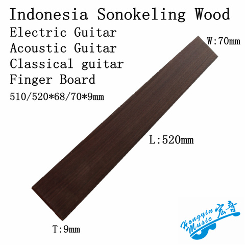 Touche de guitare indonésienne en bois de qualité A fait à la main, matériel de bricolage, accessoires de guitare en bois de rose, 520*70*10mm ► Photo 1/5