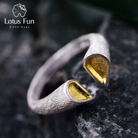 Lotus Fun – bague en argent Sterling 925 pour femme, bijou naturel et créatif de bonne qualité, anneau en forme de cœur d'amour ► Photo 1/6