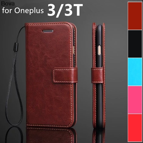 Oneplus – étui en cuir Pu ultra fin avec porte-cartes pour téléphone, 3T, A3010, A3000, 1 + 3, 3T ► Photo 1/6