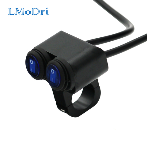 LMoDri-interrupteur pour guidon de moto, avec 2 boutons de commande, interrupteur marche/arrêt pour guidon de moto, 22mm, 7/8