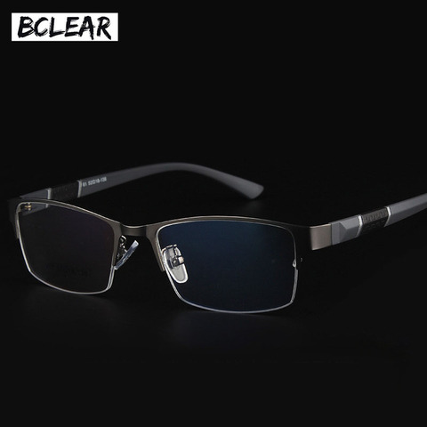 BCLEAR – cadre de lunettes demi-jante en alliage plastique Flexible TR90, jambes de Temple, lunettes optiques pour hommes, nouvelle collection 2022 ► Photo 1/1