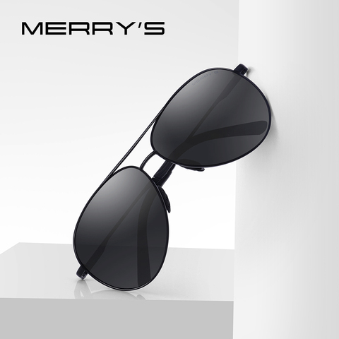 MERRYS-lunettes de soleil polarisées pour hommes, pilote classiques, Protection solaire, bouclier pour Vision nocturne, UV400 S8601 ► Photo 1/6