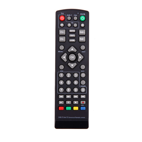 Télécommande universelle de remplacement, avec fonction de réglage, pour TV DVB-T2, noire ► Photo 1/6