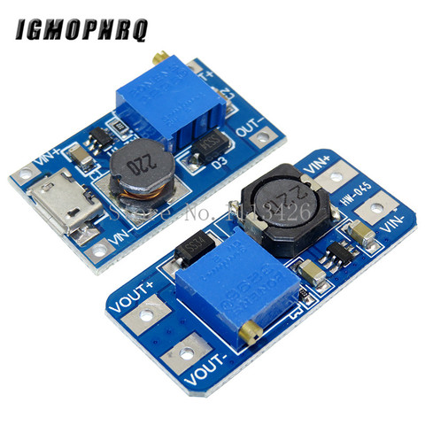 Module Boost réglable 2a avec MICRO USB 2V-24V à 5V 9V 12V 28V, 10 pièces, MT3608 DC-DC ► Photo 1/5