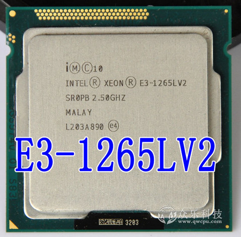 Processeur Intel Xeon E3-1265L V2 e3 1265l v2 E3 1265L V2 E3-1265LV2 Quad Core 2.50GHz 5 GT/s SR0PB LGA1155, livraison gratuite en stock ► Photo 1/1