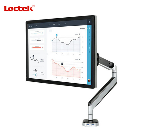 Loctek – support de moniteur de bureau en aluminium D8A, à ressort à gaz, mouvement complet, pour écran LCD, bras de chargement de 2 à 9kg avec deux ports USB ► Photo 1/1