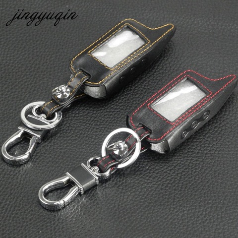 Jingyuqin – porte-clés de télécommande LCD, housse en cuir pour alarme de voiture bidirectionnelle StarLine A6 A9 A8 ► Photo 1/5