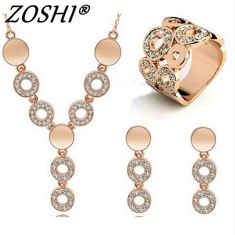 ZOSHI Offre Spéciale Mode Femmes Bijoux Chic Étincelles Cristal Collier De Mariage Or/Argent Bijoux Ensemble Femme Robe Accessoires ► Photo 1/3