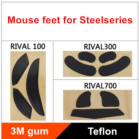 Patins de souris en téflon 2 ensembles/paquet pieds de souris pour Steelseries RIVAL 95/100 300 700 patins de souris pour remplacement épaisseur 0.6mm ► Photo 1/1