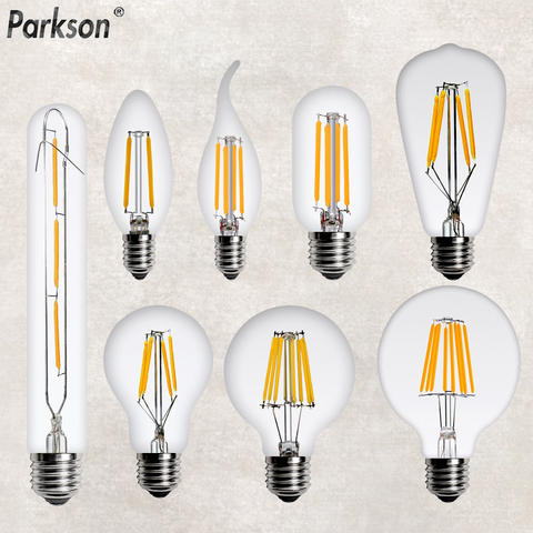 Ampoule rétro Edison, type E27 E14, LED V, 2W, 4W, 6W, 8W, lampe rétro, bougies à filaments 220, lampe décorative pour la maison, LED ► Photo 1/6