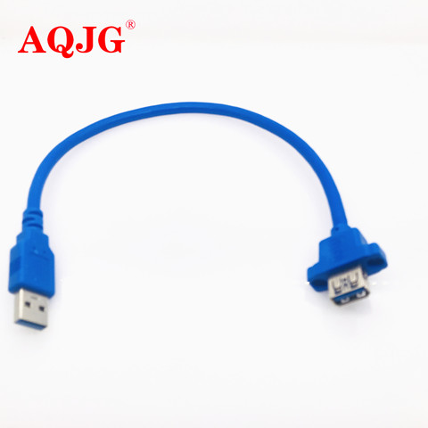 Câble d'extension USB3.0 mâle à femelle, 1 pièce, de haute qualité, avec trou de vis, peut verrouiller le câble de montage sur panneau pour PC portable ► Photo 1/6