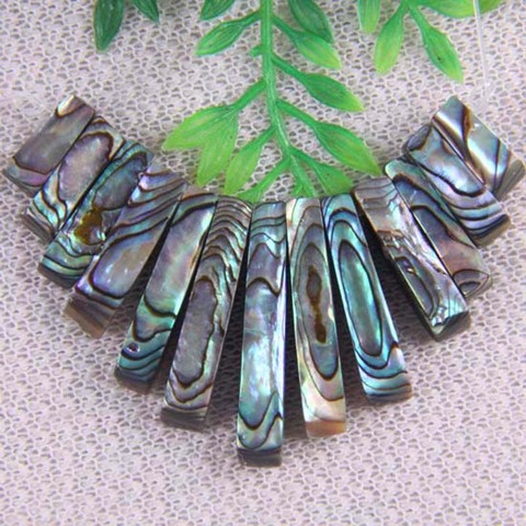 Naturel nouvelle-zélande ormeau coquille pendentif bijoux perle brin 13 pièces S161 ► Photo 1/2