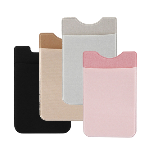 4 couleurs élastique adhésif téléphone portable portefeuille crédit ID porte-carte autocollant étui pochette téléphone poche pour iphone xiaomi ► Photo 1/6