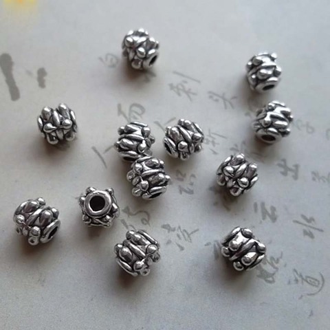 Perles de charme en métal pour la fabrication de bijoux, 50 pièces/lot, 4x4.5mm, accessoires pour la fabrication de colliers et de Bracelets ► Photo 1/3