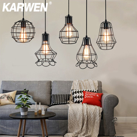 KARWEN-lampe suspendue au style rétro, ampoule Edison, lampe décorative industrielle moderne ► Photo 1/6