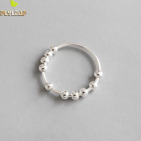 Flyleaf 100% 925 argent Sterling perlé anneaux ouverts pour les femmes 2022 nouvelle tendance INS Simple Style dame bijoux de mode ► Photo 1/5