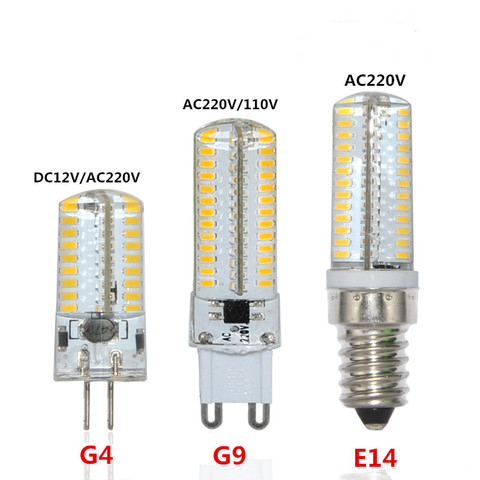 E14 15 W 72 LED s Support gradateur lampe à LED Silicone cristal réfrigérateur Tube réfrigérateur lumière indicateur maïs ampoule Dimmable SMD 3014 ► Photo 1/6