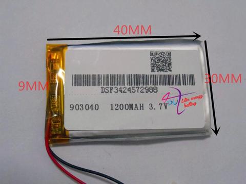 Meilleure batterie marque en gros 903040 3.7 V 1200 mah Lithium polymère batterie avec panneau de protection pour MP5 Bluetooth écouteur Fr ► Photo 1/1