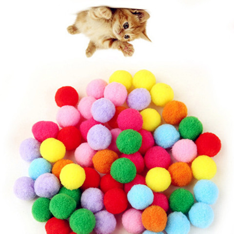 Boules de jouets pour chats doux, jouets pour chaton, balles de couleur bonbon, jouets de chat interactifs, jouets à gratter pour chaton animal de compagnie 10-100 pièces/lot ► Photo 1/6