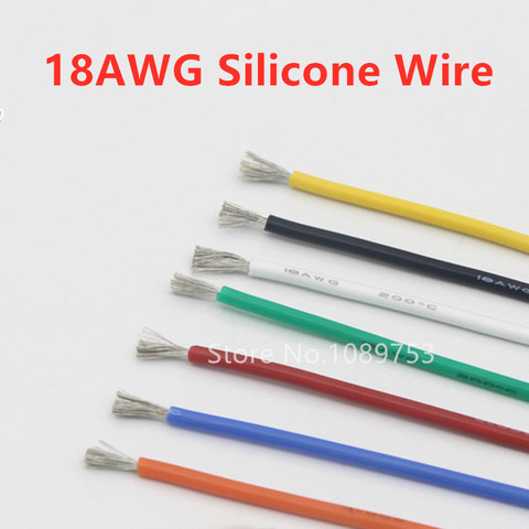 Câble Ultra flexible en Silicone, 1 mètre 18AWG, fil de ligne Ultra flexible, 0,75 mm2 ► Photo 1/1