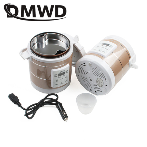 DMWD 12V 24V Mini cuiseur à riz voiture camion soupe bouillie cuisson Machine alimentaire vapeur électrique chauffage boîte à déjeuner chauffe-repas plus chaud ► Photo 1/6