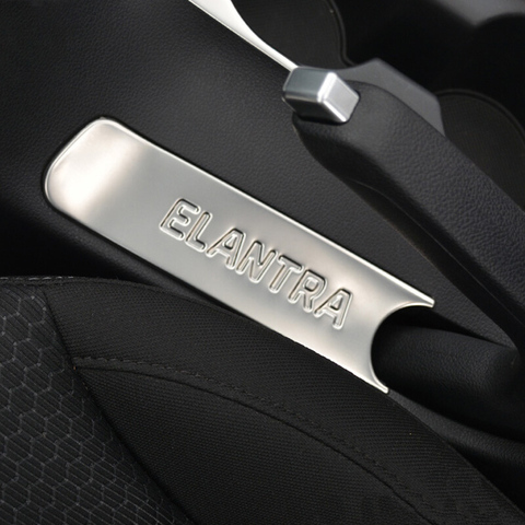 Accessoires d'intérieur de voiture en acier inoxydable, 1 pièce, bande de protection avec frein à main, pour Hyundai Elantra 2016 2017 ► Photo 1/6