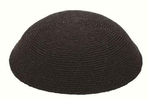 YARMULKE tricoté noir fait à la main | De haute qualité KIPPAH KIPPOT, différentes tailles ► Photo 1/6
