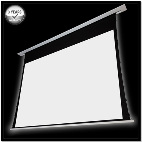 T4HHCW-16:9 HDTV Premium plafond encastré dans le plafond motorisé écran de projection électrique tendu-cinéma blanc 1.3 gain ► Photo 1/6