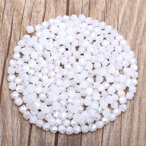 AB White, 100 pièces, Bicone en cristal autrichien, 4mm, 5301 perles en verre Glamour pour la fabrication de bijoux, S-43 ► Photo 1/4