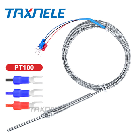 Sonde de capteur de température de l'acier inoxydable rdt PT100 de 2M détecteur d'appareil de contrôle thermique de Thermocouple capteur industriel de fil de M8 ► Photo 1/6