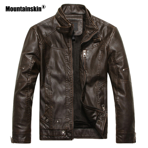 Alpinskin vestes en cuir homme, coupe Slim, pour moto veste en cuir synthétique polyuréthane, SA562, décontracté ► Photo 1/6