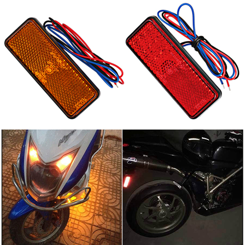 1 Pcs 12 V De Voiture Universel Moto LED Réflecteur Arrière Queue de frein Arrêt Avertissement Balise Lumineuse Latérale Pour Camion SUV Remorque Scooter ► Photo 1/1