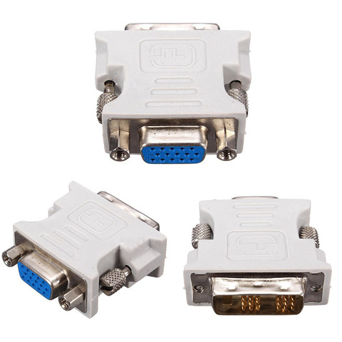 Nouveauté DVI-D 18 + 1 broche mâle à VGA 15 broches adaptateur femelle Durable DVI-D à VGA convertisseur de prise pour ordinateur portable HDTV moniteur ► Photo 1/5