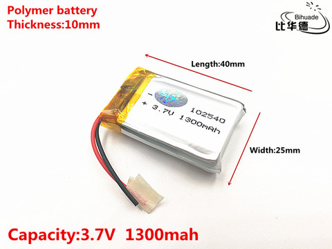 Batterie lithium-ion 3.7V,1300mAH,102540 polymère, pour jouet, batterie externe, GPS, bonne qualité ► Photo 1/4