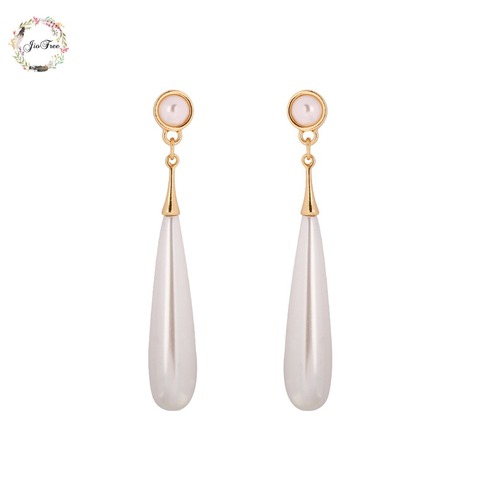 JIOFREE – boucles d'oreilles longues en imitation de perle, Clip sans Piercing, fête de mariage, romantique, joli cadeau pour femmes ► Photo 1/5