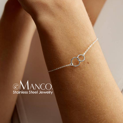 EManco Simple 316L Bracelet en acier inoxydable pour femmes bureau mince bracelet mode amitié bracelets bijoux ► Photo 1/5