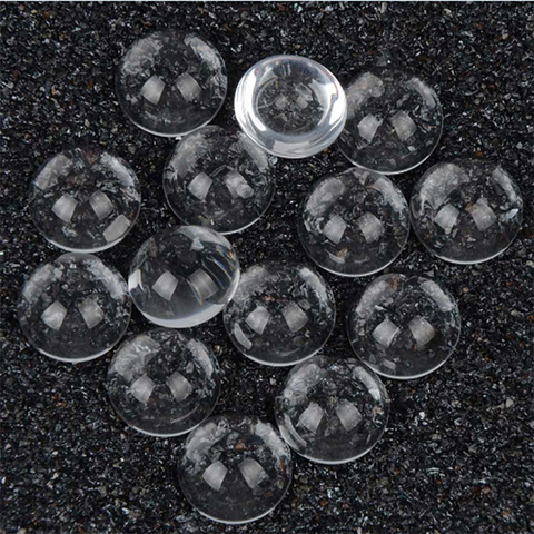 Cabochons ronds et plats de haute qualité en verre Transparent, accessoires pour bijoux à faire soi-même, 30 pièces/lot, 14mm ► Photo 1/2