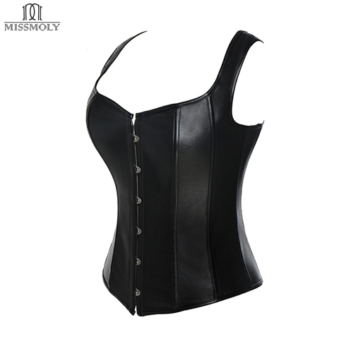 Miss Moly Steampunk Corsets sexy gothique corset 10 os en acier Bustier grande taille en cuir femmes Corselet Bodyshaper surbuste hauts ► Photo 1/6