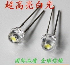 5mm LED Transparent Super lumineux blanc diode électroluminescente 100 pièces/lot (le chapeau en forme) ► Photo 1/1