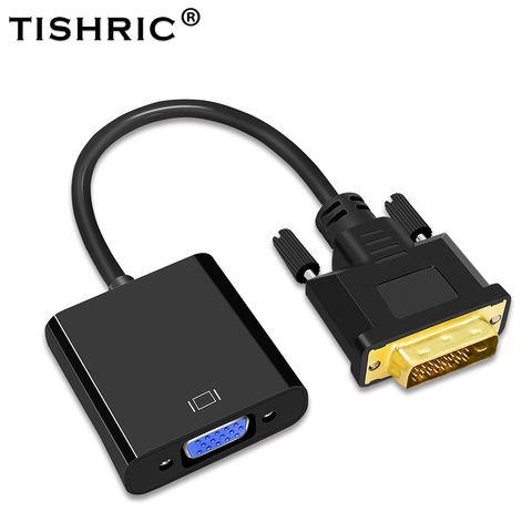 TISHRIC DVI-D – adaptateur DVI vers VGA, convertisseur de câble vidéo 24 + 1 25 broches DVI-D vers VGA 15 broches 1080P actif pour projecteur TV PS3 PS4 PC ► Photo 1/6