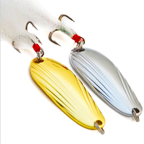 Pièces rigide en forme de cuillère métallique, appât artificiel idéal pour la pêche à la carpe ou au bar, Crankbait, 3.4 cm, 3g/5g, 1 unité ► Photo 1/6