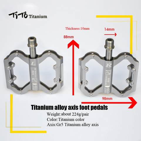 TiTo-pédales de vélo ultralégères en titane, 1 paire pour vtt ► Photo 1/5