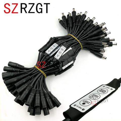 Mini gradateur à 3 clés 12V 24V, de couleur noire, LED avec connecteur cc 12a, 1 pièce ► Photo 1/4